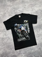 Vintage Isle Of Man TT Races Motorbike Racing Road Black T-Shirt Tee 90s