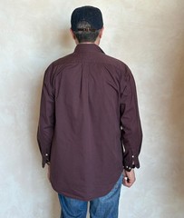 Ralph Lauren BLAKE Button-Down Shirt Medium | Solid Burgundy 100% Cotton | Mens