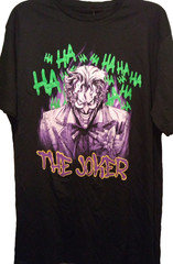 Batman DC Comics Joker Graphic T Shirt Screen Printed Cotton Black Tee Sz Large