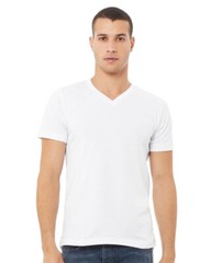 Bella + Canvas 3005 2XL White Unisex Short Sleeve Cotton V-Neck T-Shirt