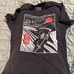 RIOT SOCIETY T-Shirt Mens Size L Grim Reaper Graphic Mt. Fuji Japan ‘Scream’ 悲鳴
