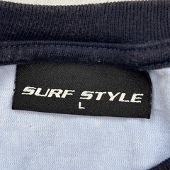 Surf Style Gulf Shores AL Ringer Shirt Blue Mineral Wash Embroidered Mens Large