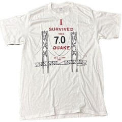 Vintage Northern California I survived the 7.0 earthquake Shirt Mens Large