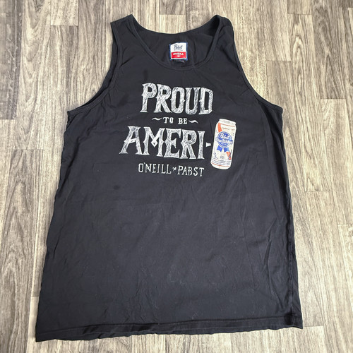 O’Neill Pabst Blue Ribbon Proud to Be Ameri-Can Tank Top Men’s Large USA Beer