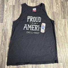 O’Neill Pabst Blue Ribbon Proud to Be Ameri-Can Tank Top Men’s Large USA Beer