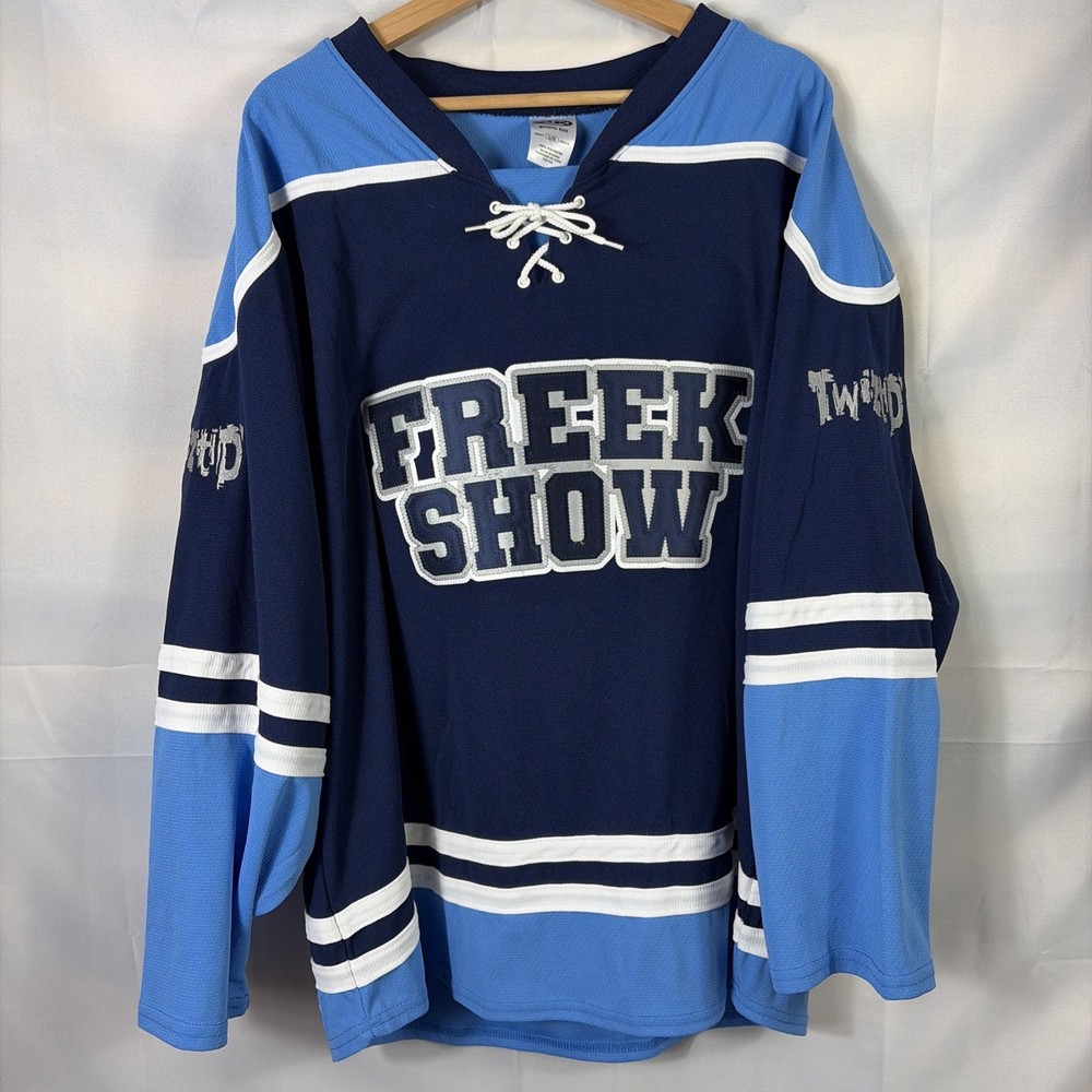 TWIZTID FREEK SHOW FAMILY Light Blue Dark BLUE AK HOCKEY JERSEY SIZE Large/XL