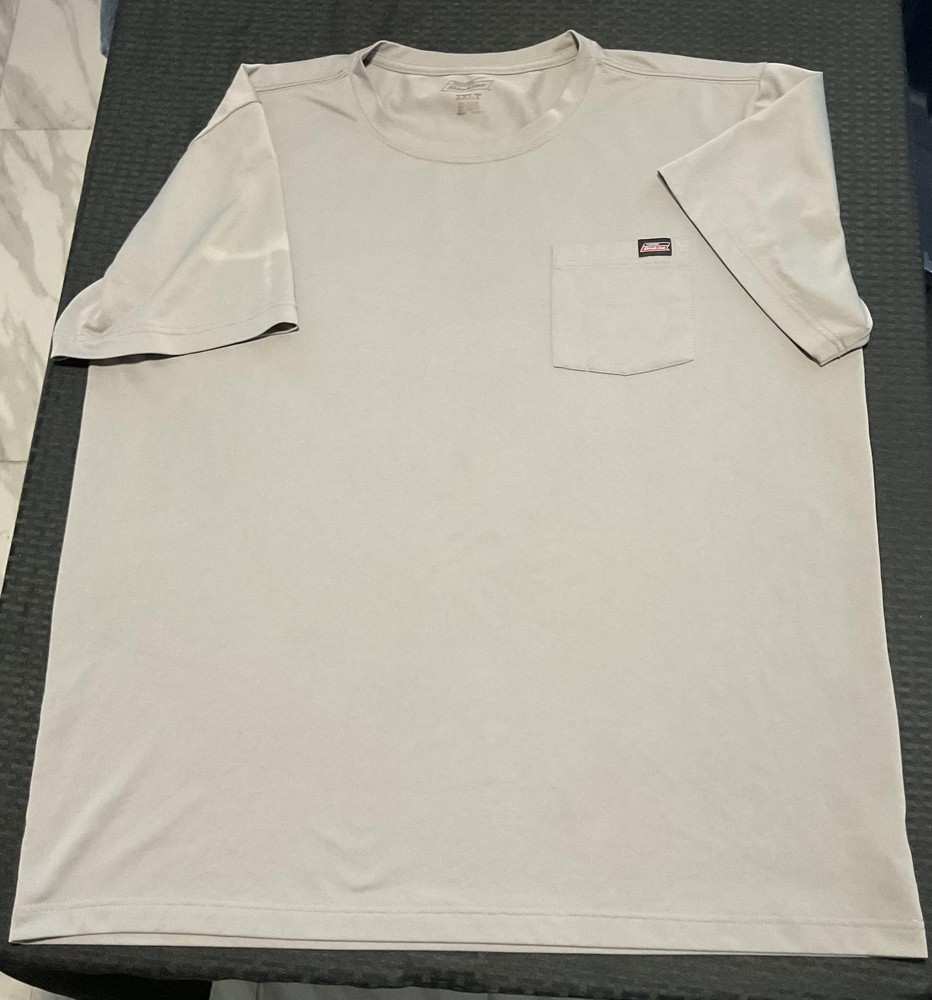 Dickies Shirt Mens 2XLT Gray Tagless Pocket Work Tee Crew Neck Short Sleeve
