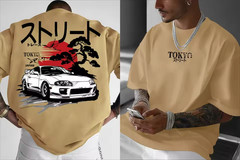 JDM Car T-Shirt Men Japanese Streetwear Tokyo Drift Graphic Tee Cotton Summer