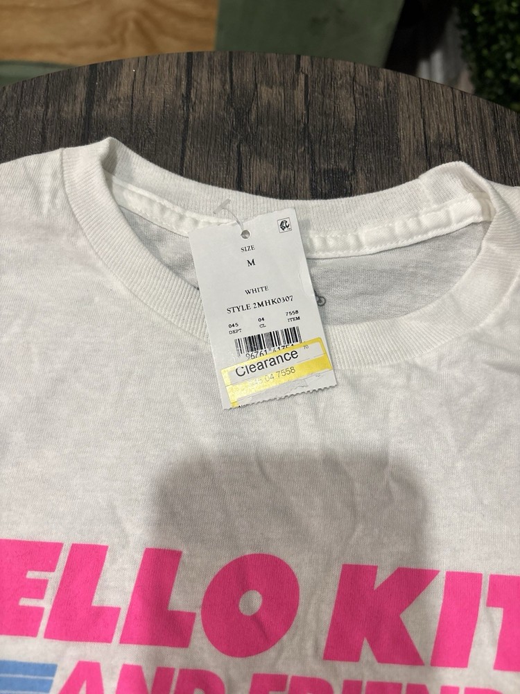HYBRID Hello Kitty Tokyo Speed Graphic Print White Cotton Crew Neck T-Shirt M