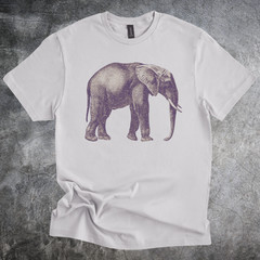 Elephant Shirt Wildlife Animal Graphic Safari Nature Art Tshirt Gray