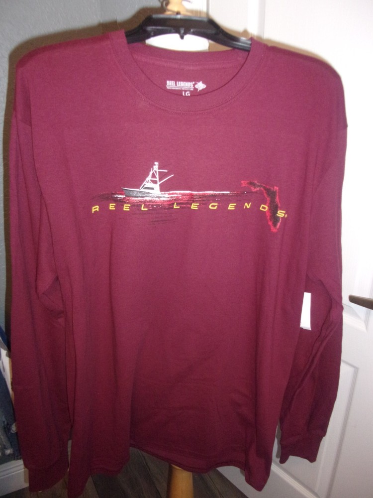 Reel Legends Men’s Fishing Long Sleeve T-Shirt Size Large