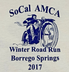 SoCal AMCA Winter Road Run 2017 Borrego Springs Motorcycle T-Shirt Men’s