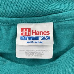 Vintage Hanes Heavyweight 50/50 Men’s L Green T Shirt 1996 Walk In Any Language