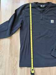 Carhartt Shirt Mens Small Black Loose Fit Long Sleeve Pocket Workwear