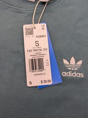 New Men’s Adidas Trefoil Essentials Tee Shirt Sz Small Mens Preloved Teal TShirt