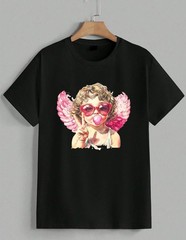 Cute Cupid Cherub Angel T-Shirt Heart Glasses Bubble Gum Peace Sign Unisex