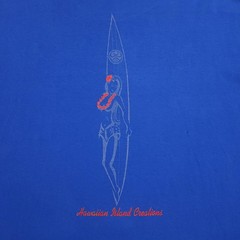 Vintage Hawaiian Island Creations Shirt Mens 2XL Blue Surf Girl Graphic Surfing
