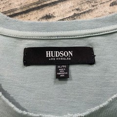 Hudson Los Angeles Mens XL Seafoam Green Raw Distressed Edge Crewneck T-Shirt