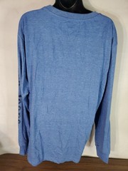 LEE Jeans Mens T-shirt Blue XL Long Sleeve Crew Neck Graphic Tee Spell Out