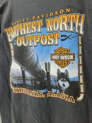 Vintage Harley Davidson Fairbanks Alaska T Shirt Husky Motorcycle Large USA C36