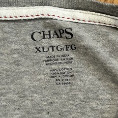 Chaps T Shirt Men’s XL Gray Short Sleeves Fisherman Fishing Crewneck Cotton