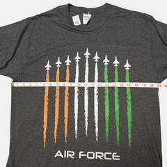 New Port & Company Air Force T Shirt Large Orange White Green India Flag Colors