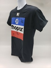 Black T-Shirt w/ Large Red White & Blue 1972 Mopar Emblem / Logo On Front