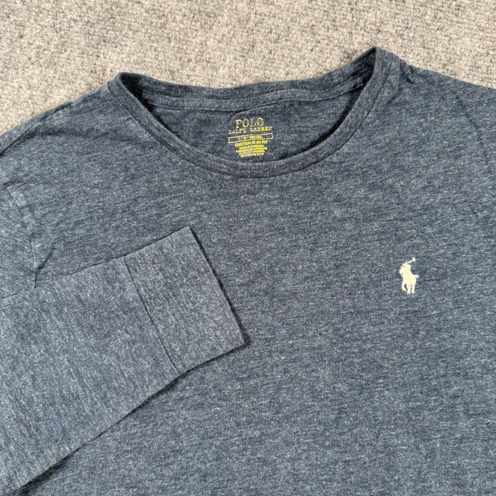 Polo Ralph Lauren Shirt Large Blue Heather Long Sleeve Custom Slim Fit Men’s