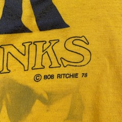 Vintage 1978 ABR Fairbanks Bob Ritchie T Shirts Sz M Yellow Graphic Print Logo