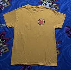 Keith Haring Yellow T-Shirt Heart Dancing Tower Size M Graphic Print Pre-owned