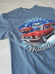 Ford Mustang Blue Delta Pro Weight Double Sided Classic Cars T-Shirt – Large