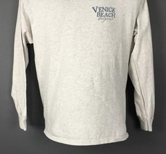 Vintage MV Sport Shirt Mens Medium Gray Venice Beach Surfer Paradise Long Sleeve