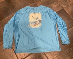 Habit Crooked Elm Graphic Tee Shirt Mens 2XL Blue Long Sleeve NWT