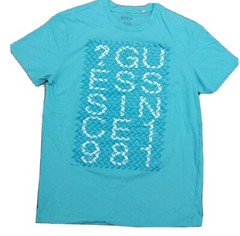 Guess T Shirt Guess Los Angeles ? Guess Since 1981 Blue Cyan White logo