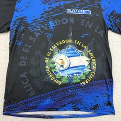 El Salvador Shirt Mens Medium M Black Blue Flag Short Sleeve Lightweight