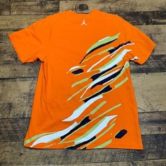 Jordan 8 VIII Graphic T-Shirt Jumpman Logo Orange Casual Top Mens Large