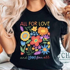 All for Love and Love for All Shirt, Vintage Floral Pride Shirt, Love is Love
