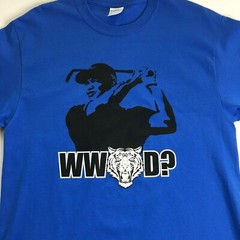 Mens WWTD? T-Shirt Blue Size M WHAT WOULD TIGER DO? Golf Tiger Woods NEW RARE