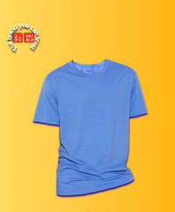 UNIQLO AIRism cotton crew neck Mens t-shirt size medium, color 64 blue, Last one