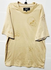 EIGHT Men’s Vintage Skulls T-shirt – Large – Tan – Textured