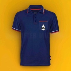 Fright Rags JAWS Blue Golf Polo Movie Shirt Embroidered 2XL Horror Shark New