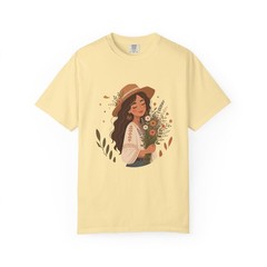Girl with Wildflowers T-Shirt | Faith Over Fear 2 Timothy 1:7