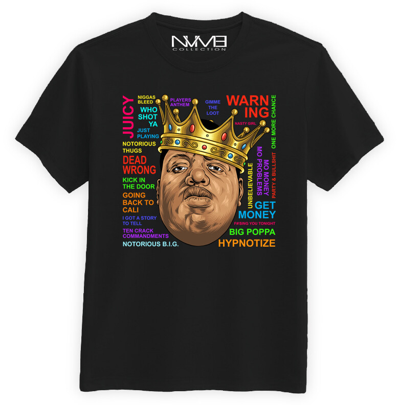 BIGGIE NOTORIOUS BIG T SHIRT JORDAN LEBRON HIP HOP (BY SALUTE AND CONQUER}