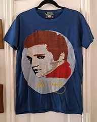 Embroidered Hand Printed Elvis Presley T Shirt Cotton Thailand Unique Rare Small