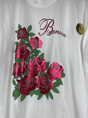 VTG Branson Missouri Shirt Mens XL White Red Foil Roses Floral Single Stitch