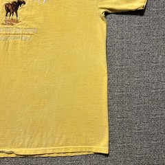 Vintage 90s Colorado Shirt Large L Embroidered Moose Yellow Nature Souvenir Tee