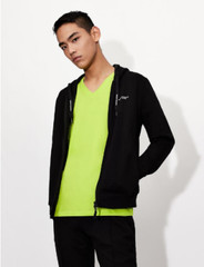 Armani Exchange Short-Sleeve Pure Pima Cotton Jersey V-Neck Shirt Neon Green, S