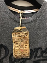 Ringspun UK chic Skuller Charcoal Marl logo shirt, M/50/40US NWT$165