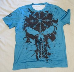 Mens Turquoise Skull Graphic short sleeve T Shirt size L