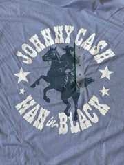 NTW Men’s Johnny Cash Man In Black Graphic Blue T-Shirt Sz Med 100% Cotton Soft